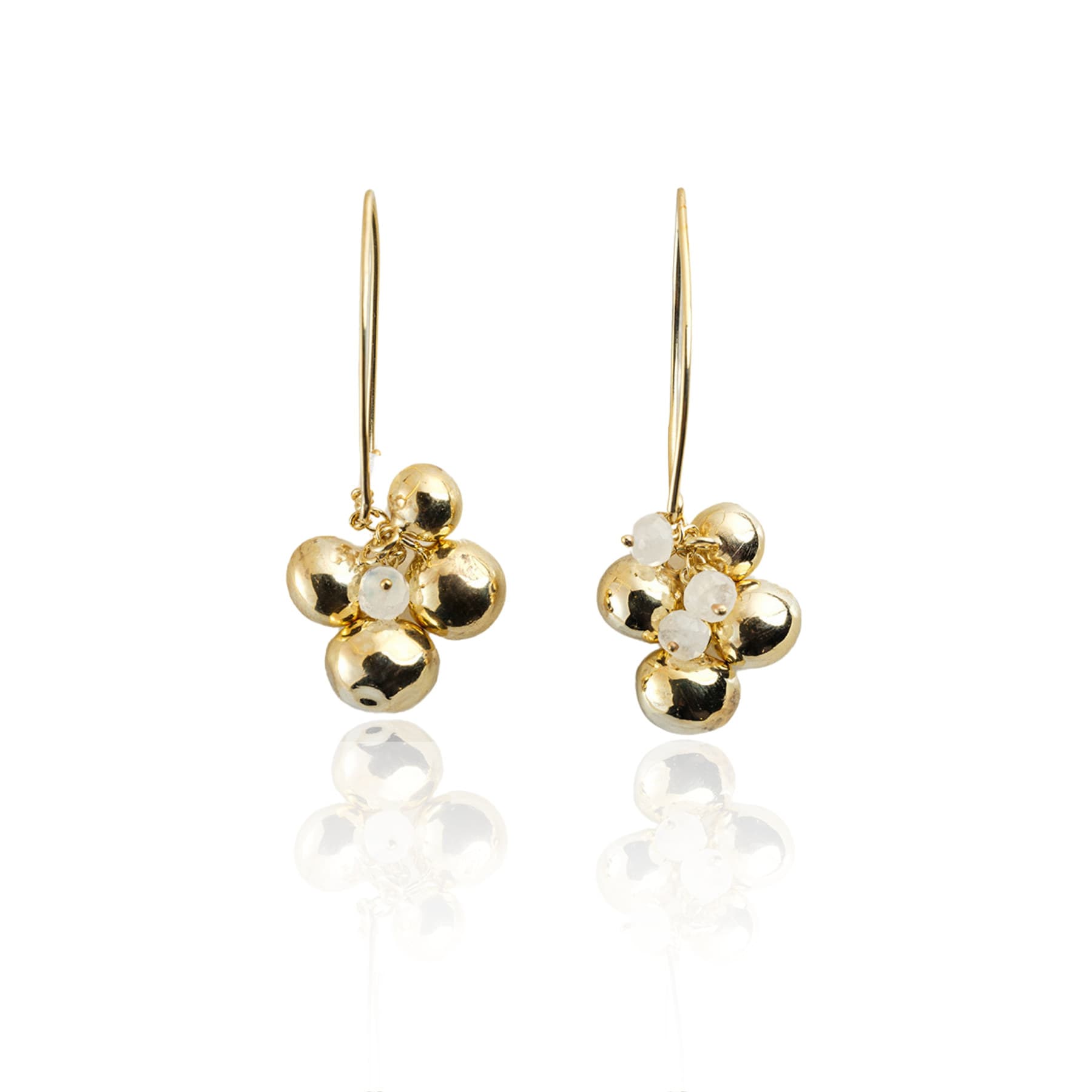 Golden Grape Earring — handmade by Deniz Ar Studio, view 1