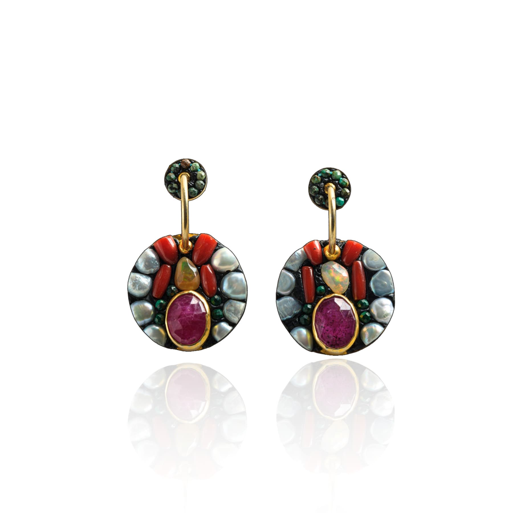 Flamenco Earrings — handmade by Deniz Ar Studio, view 1