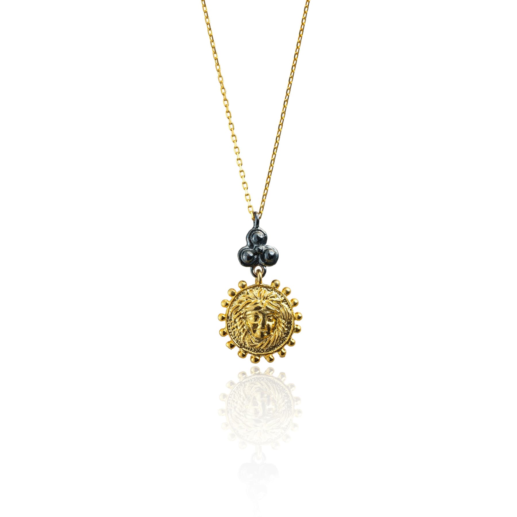 Gold Medusa Necklace — handmade by Deniz Ar Studio, view 1