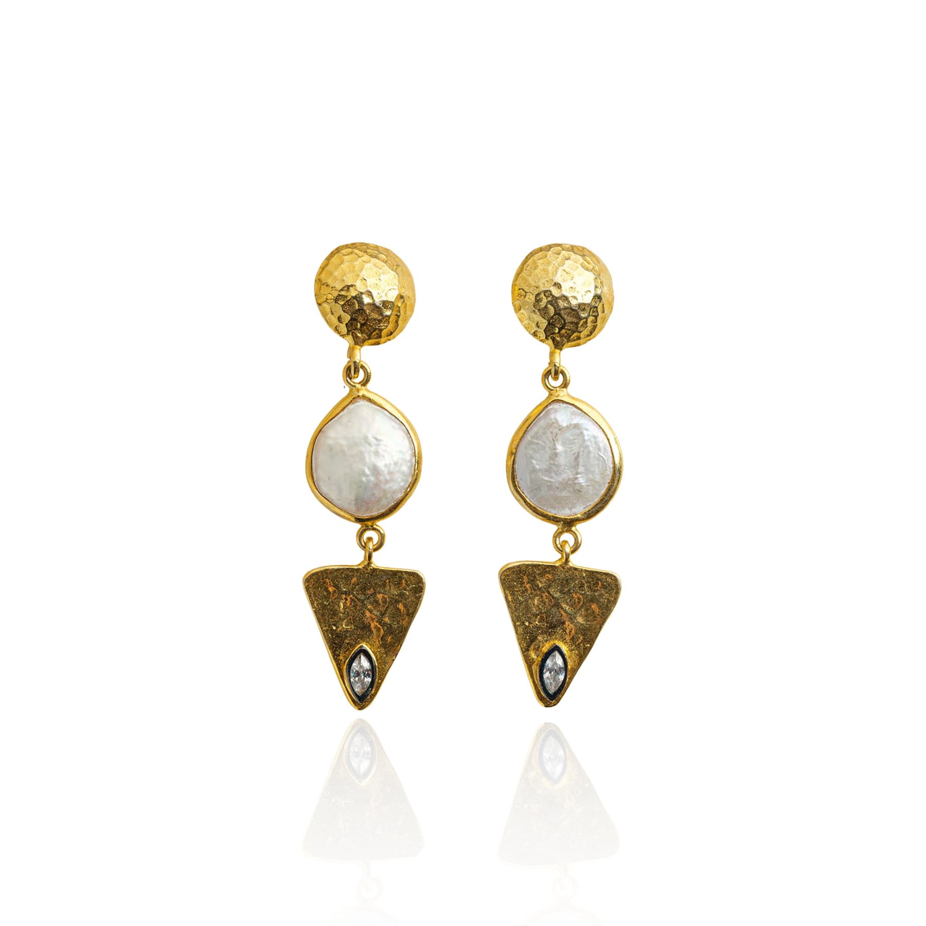 Demeter Pearl Earring — handmade by Deniz Ar Studio, view 1