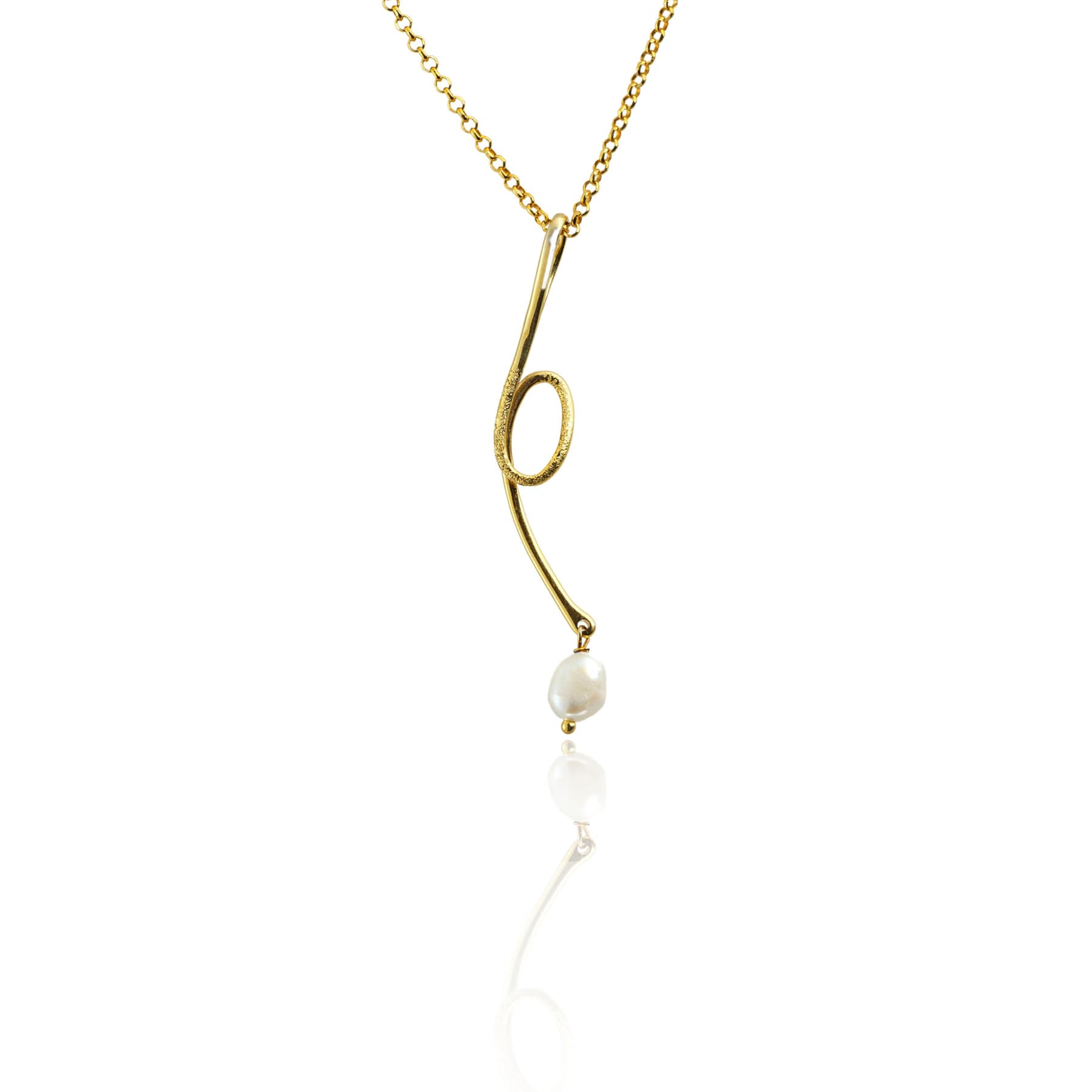 Pearl Drop Necklace — handmade by Deniz Ar Studio, view 1