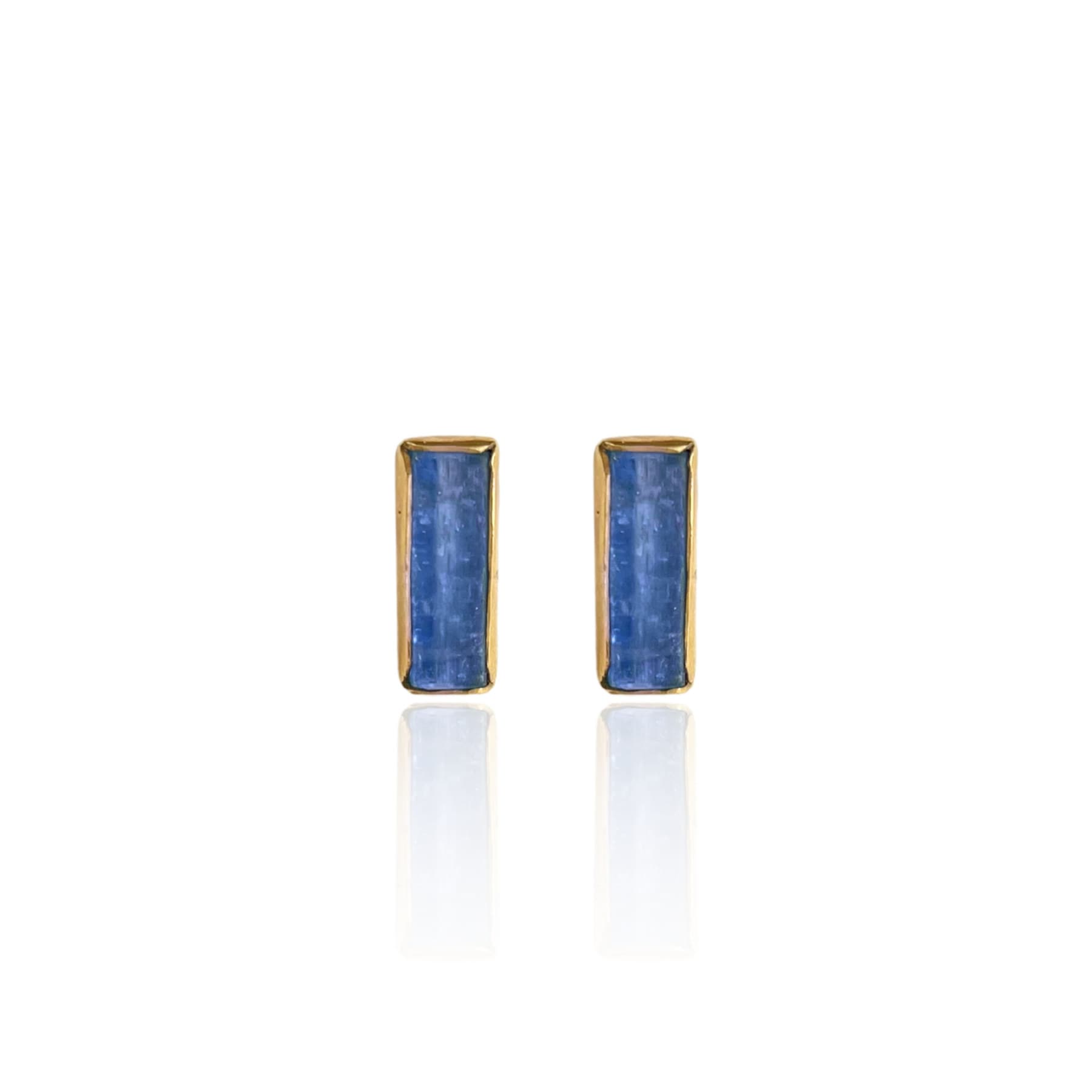 Mâhi Kyanite Stud Earrings — handmade by Deniz Ar Studio, view 1