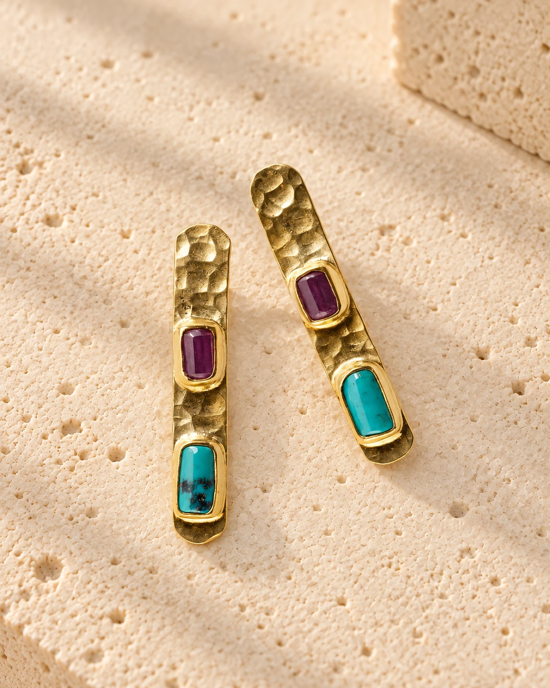 Alexis Ruby and Turquoise Earring